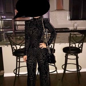 Balmain X H&M black velvet blouse.